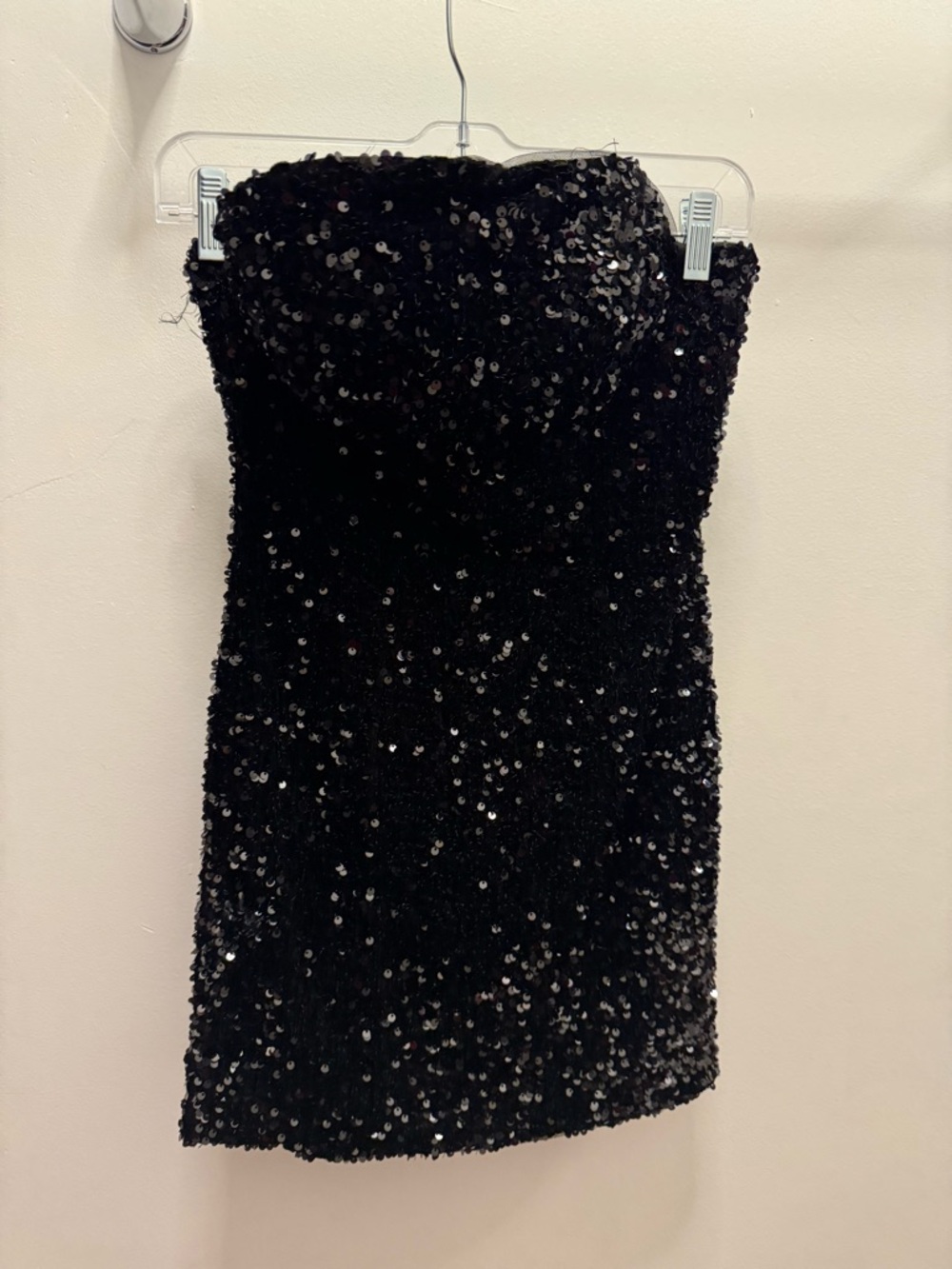 Sherri hill incredible 0 Strapless Black Sequin & beaded Mini Dress